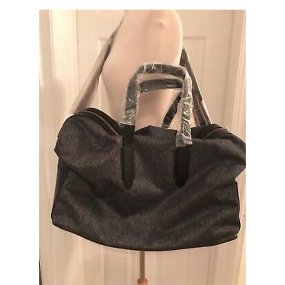 J. Crew Bags Jcrew Oar Stripe Marled Nylon Weekender Bag Coal